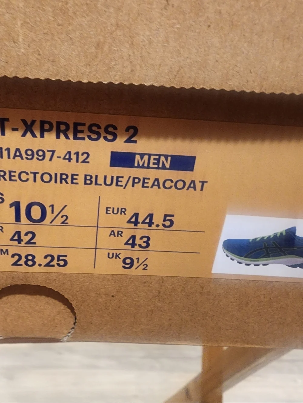 Asics Blue Gel Express with Neon Yellow Running Shoes - Picture 7 of 8